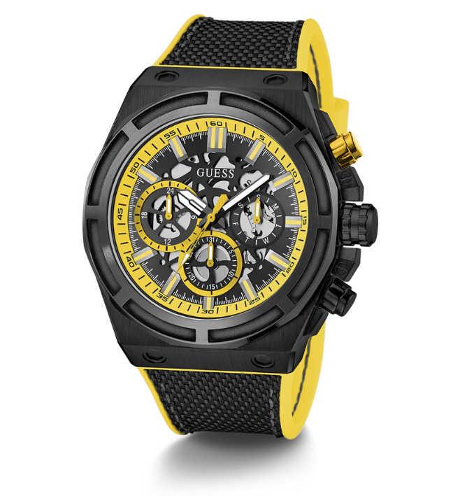 GUESS Mens Black Multi-function Watch 47mm