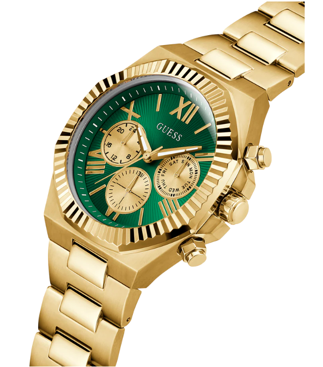 GUESS Mens Gold/2-Tone Multi-function Watch 44mm