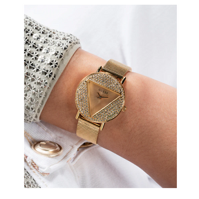 GUESS Ladies Silver/Gold Tone Analog Watch 30mm