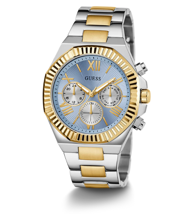 GUESS Mens Gold/2-Tone Multi-function Watch 44mm