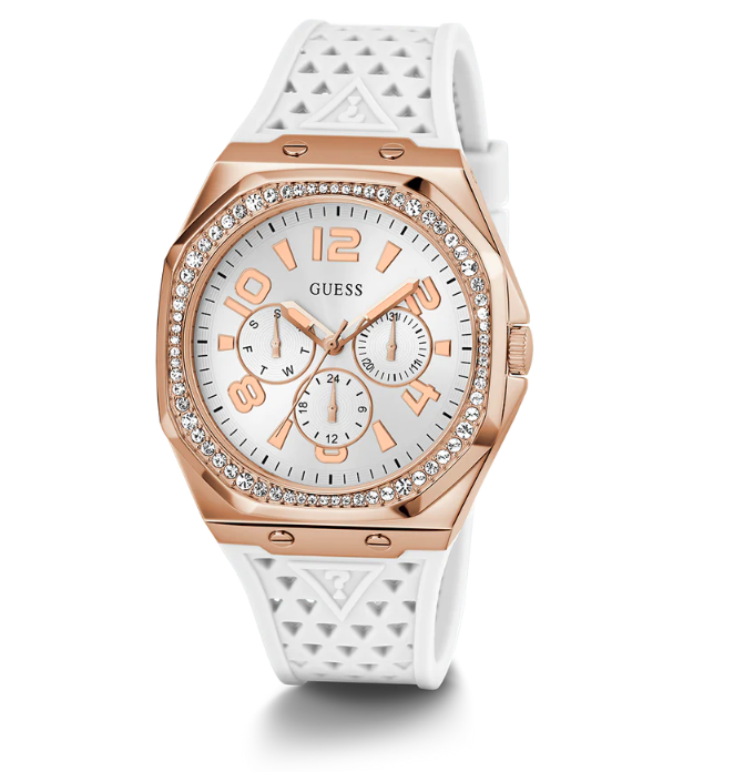 GUESS Ladies Blue/Light Blue/White | Gold/Rose Gold Tone Watch 39.5mm